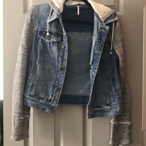 Free People Hooded Jean Jacket